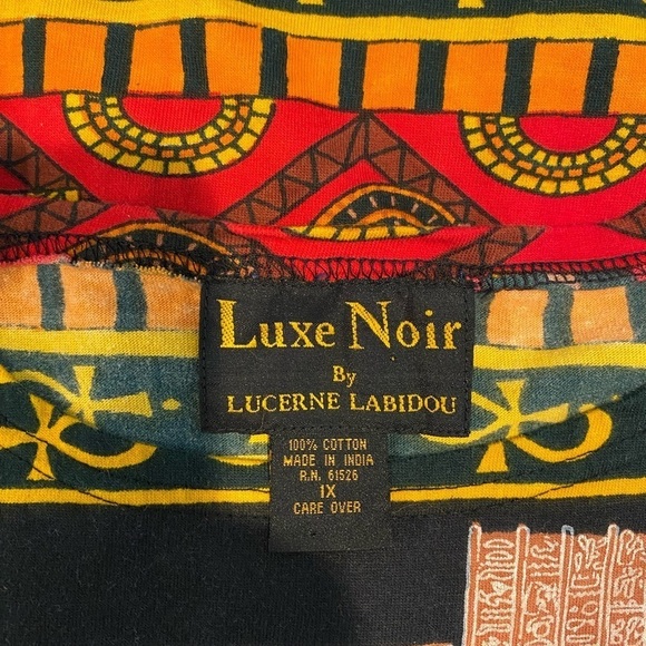 Luxe Noir By Lucerne Labidou Vintage Egyptian Gods Kaftan Size 1X - Picture 5 of 7